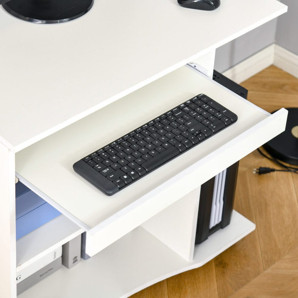 Computertisch mit Rollen Regal mobiler Schreibtisch 80x50x75cm