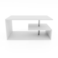 Couchtisch 90x50cm Modern mit Stauraum Weiss