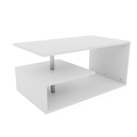 Couchtisch 90x50cm Modern mit Stauraum Weiss