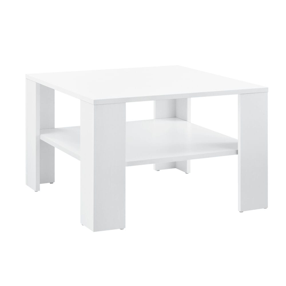 Couchtisch Aachen 60x60x40 cm mit Ablage Weiss