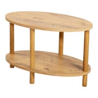 Couchtisch Højreby mit unterer Ablage 43x70x44cm Oval Holzoptik