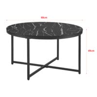 Couchtisch Uppvidinge 45x80cm Marmor/Schwarz