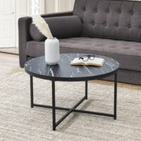 Couchtisch Uppvidinge 45x80cm Marmor/Schwarz