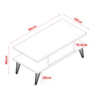 Couchtisch Melhus 40x90x45cm Weiss