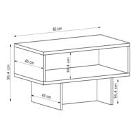 Couchtisch Mjölby 36.4x80x45cm Weiss/Anthrazit