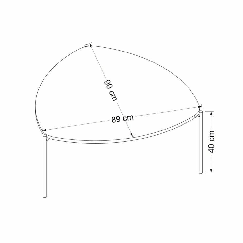 Couchtisch Gladsaxe 40x90x89cm Walnussoptik/Schwarz