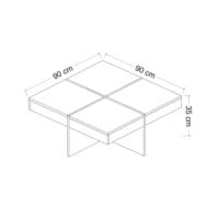 Couchtisch Fjerritslev 35x90x90cm Marmoroptik Schwarz