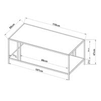 Couchtisch Kumlinge 110x55x47cm Weiss