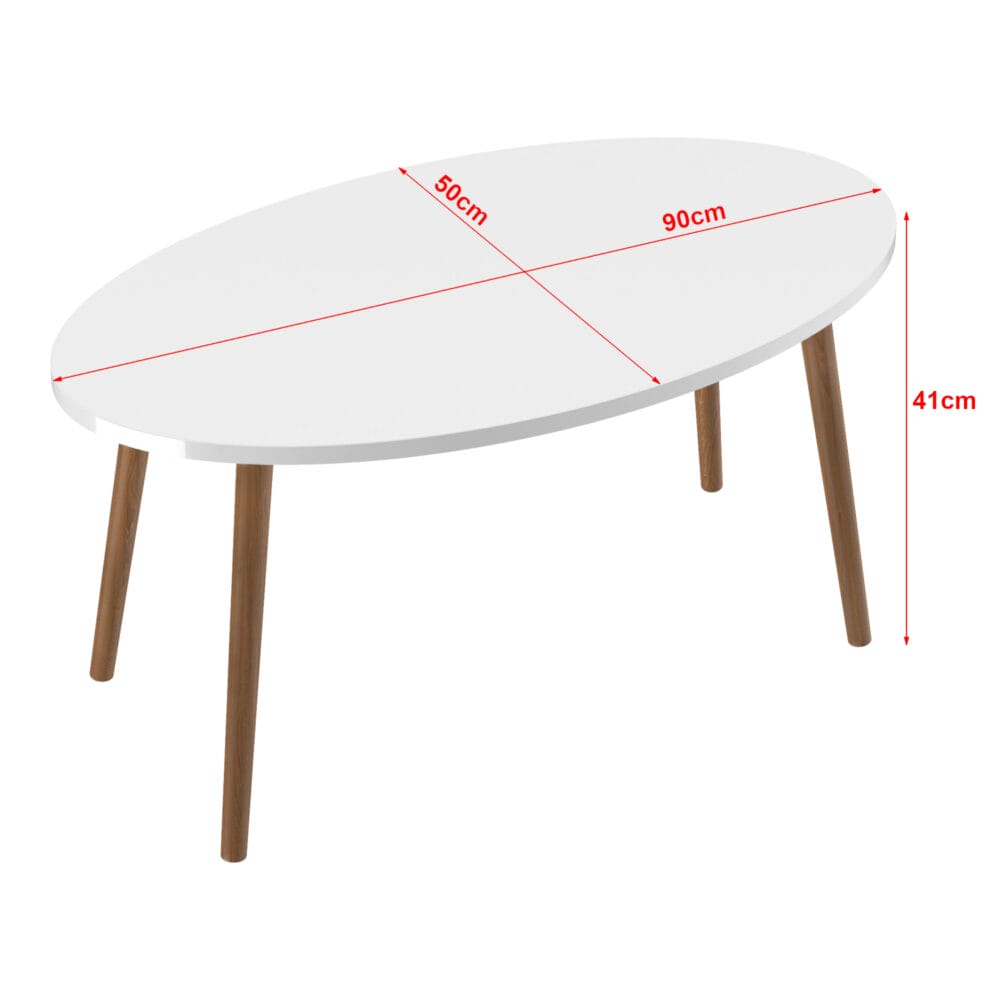 Couchtisch Sindal 41x90x50cm Weiss