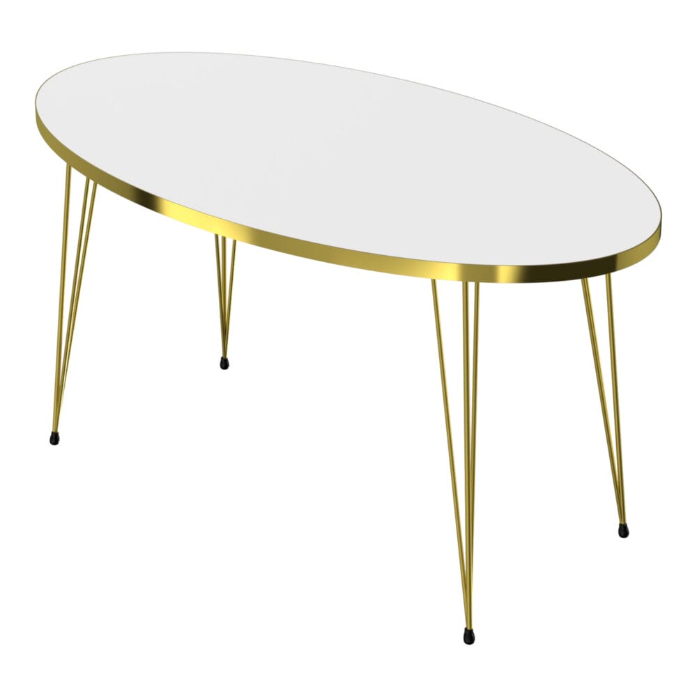 Couchtisch Skævinge 43x90x50cm Weiss Gold