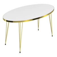 Couchtisch Skævinge 43x90x50cm Weiss Gold