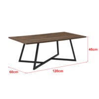 Couchtisch Mosta 120 x 60 x 45 cm Dunkler Holzton