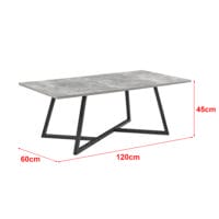 Couchtisch Mosta 120 x 60 x 45 cm Betonoptik