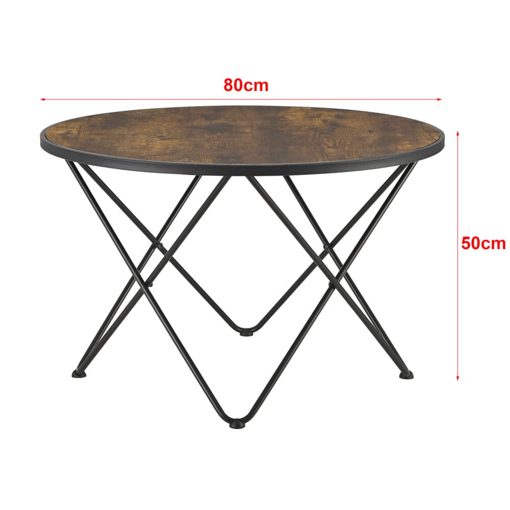 Couchtisch Goskamark 80x50 cm Stahlgestell Dunkler Holzton