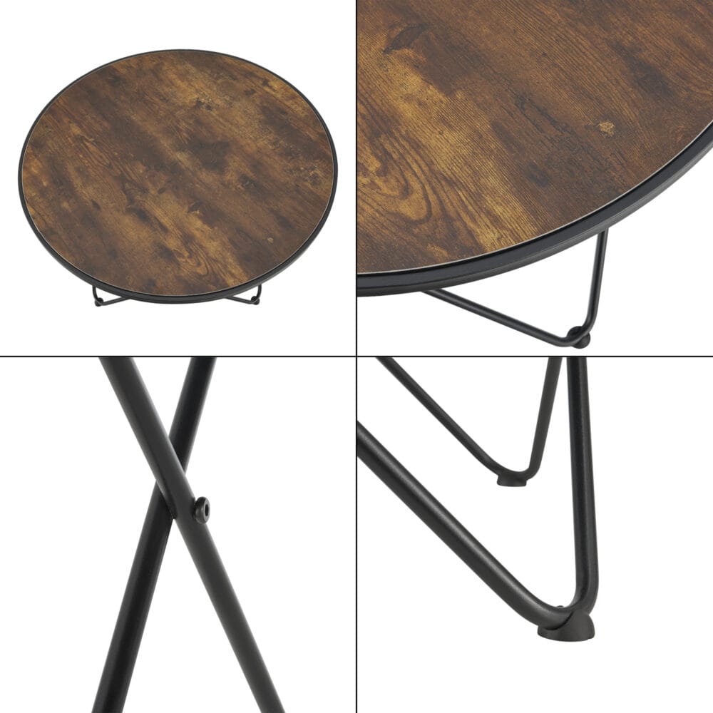 Couchtisch Goskamark 80x50 cm Stahlgestell Dunkler Holzton