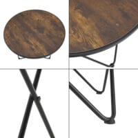 Couchtisch Goskamark 80x50 cm Stahlgestell Dunkler Holzton