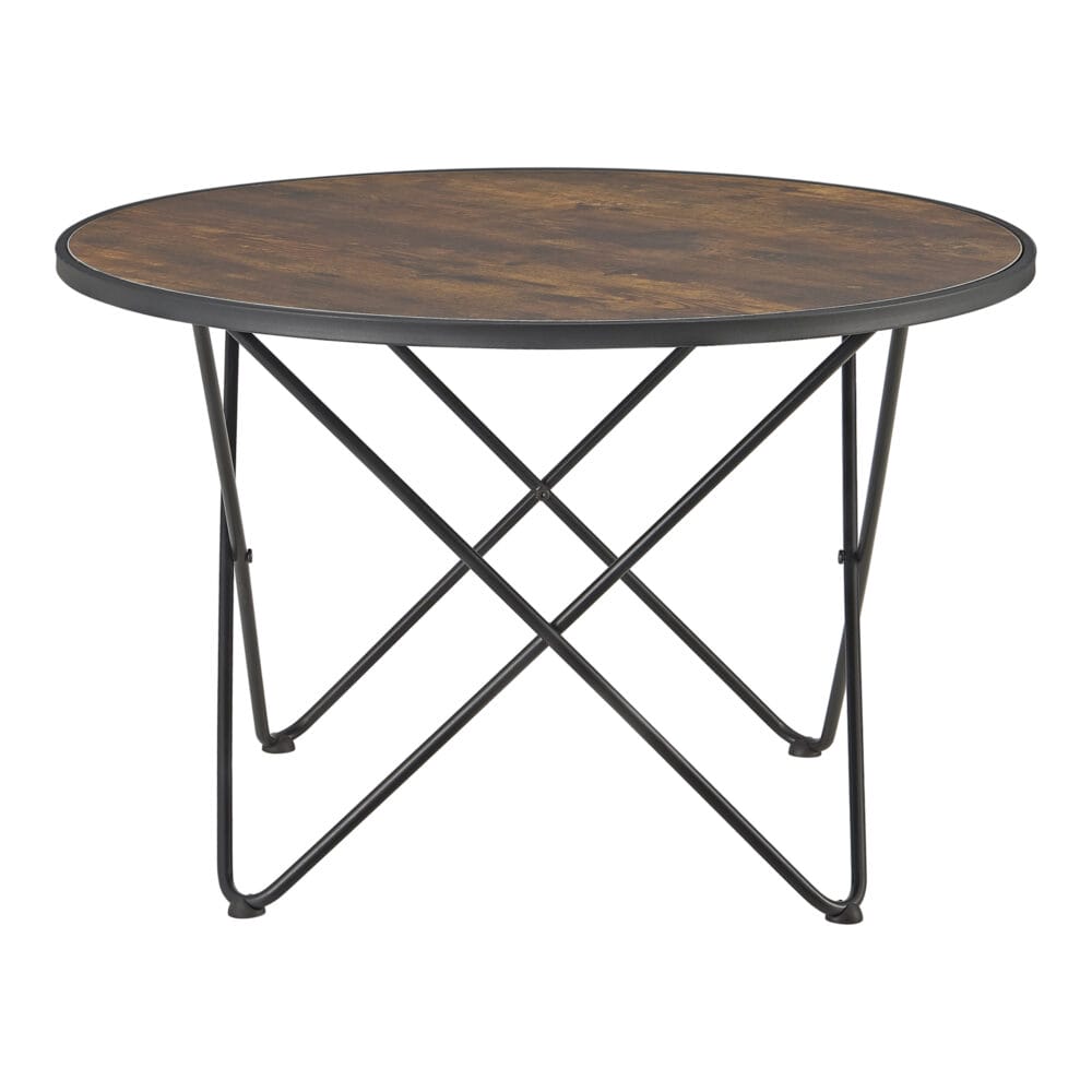 Couchtisch Goskamark 80x50 cm Stahlgestell Dunkler Holzton