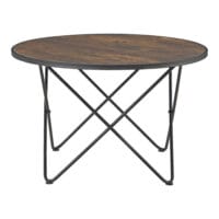 Couchtisch Goskamark 80x50 cm Stahlgestell Dunkler Holzton