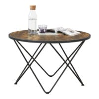 Couchtisch Goskamark 80x50 cm Stahlgestell Dunkler Holzton