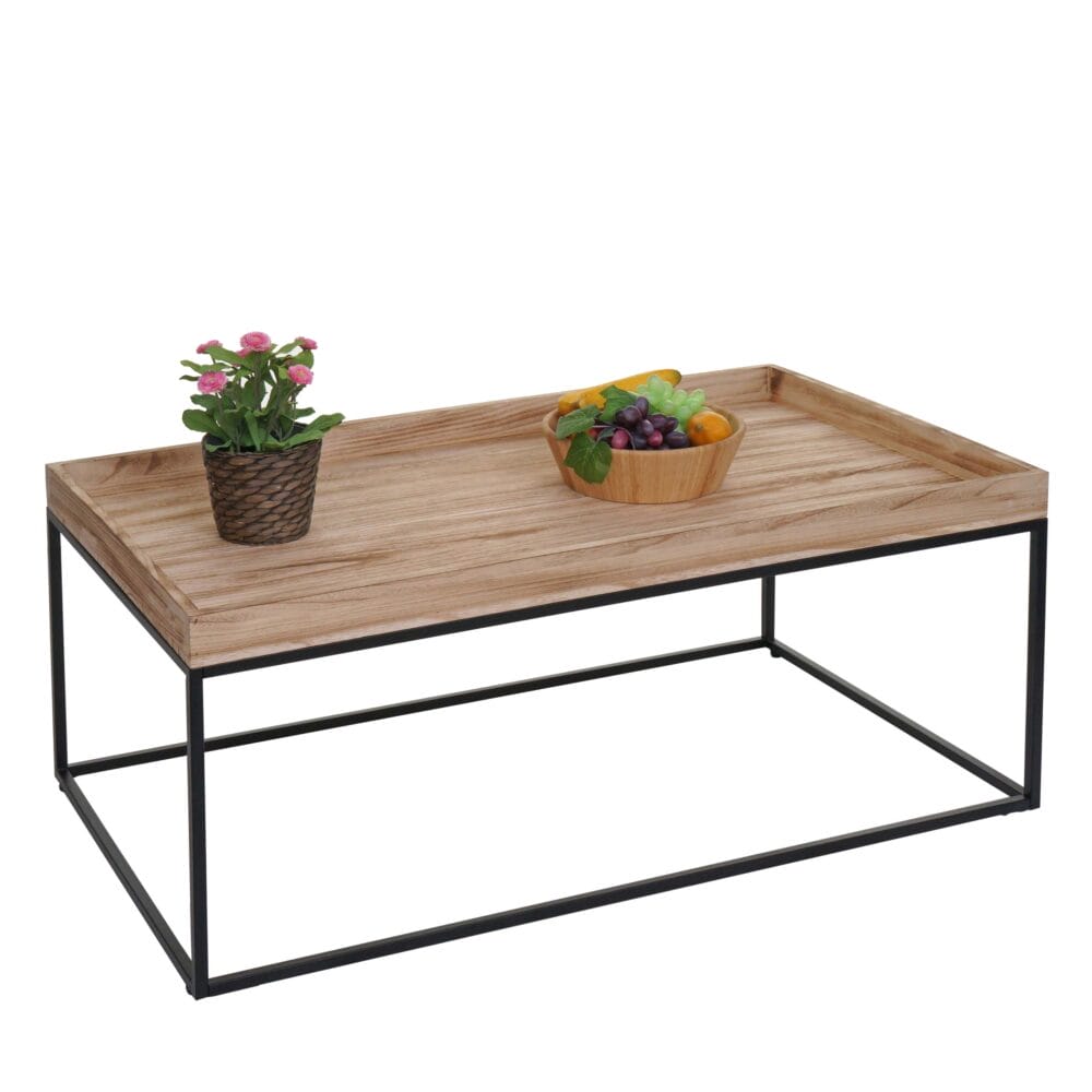 Couchtisch JAM-K71 Kaffeetisch Holz massiv Metall 46x110x60cm