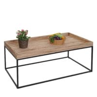 Couchtisch JAM-K71 Kaffeetisch Holz massiv Metall 46x110x60cm