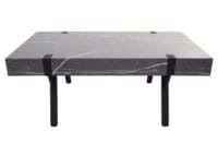 Couchtisch JAM-L54 Metall 43x110x60cm Marmor-Optik grau