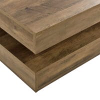 Couchtisch Florenz 76x76x38 cm Drehbar mit Ablage Holzfarben