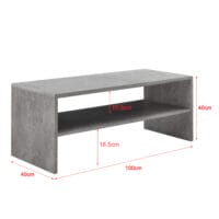 Couchtisch Trier 100x40x40 cm mit Ablage Betonoptik