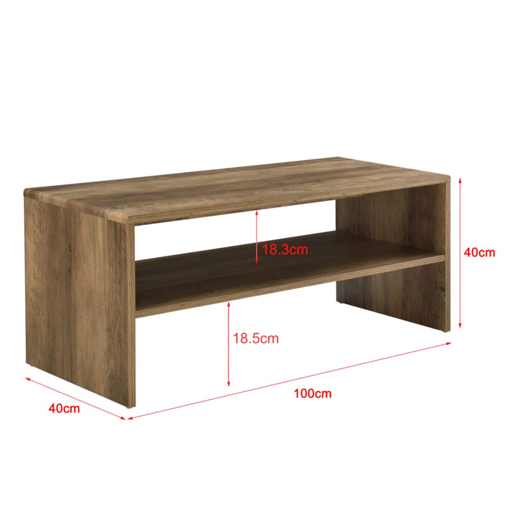 Couchtisch Trier 100x40x40 cm mit Ablage Holzfarben