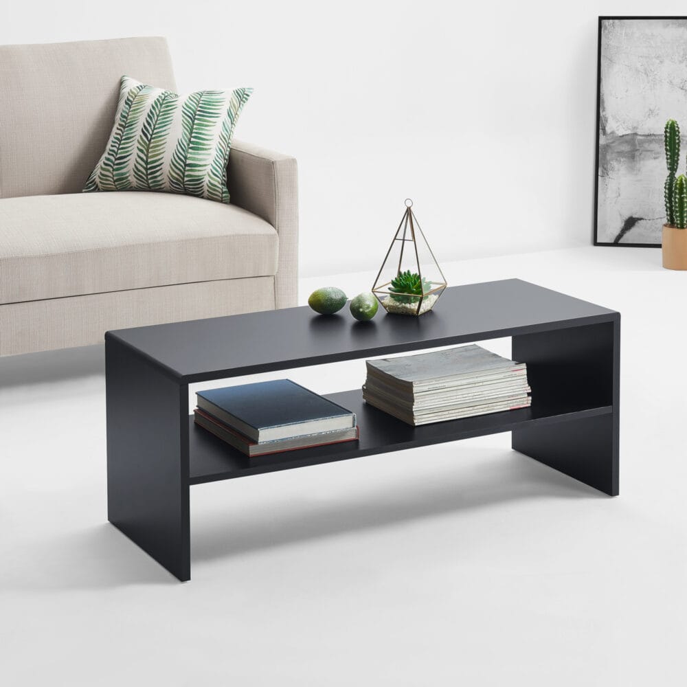 Couchtisch Trier 100x40x40 cm mit Ablage Schwarz