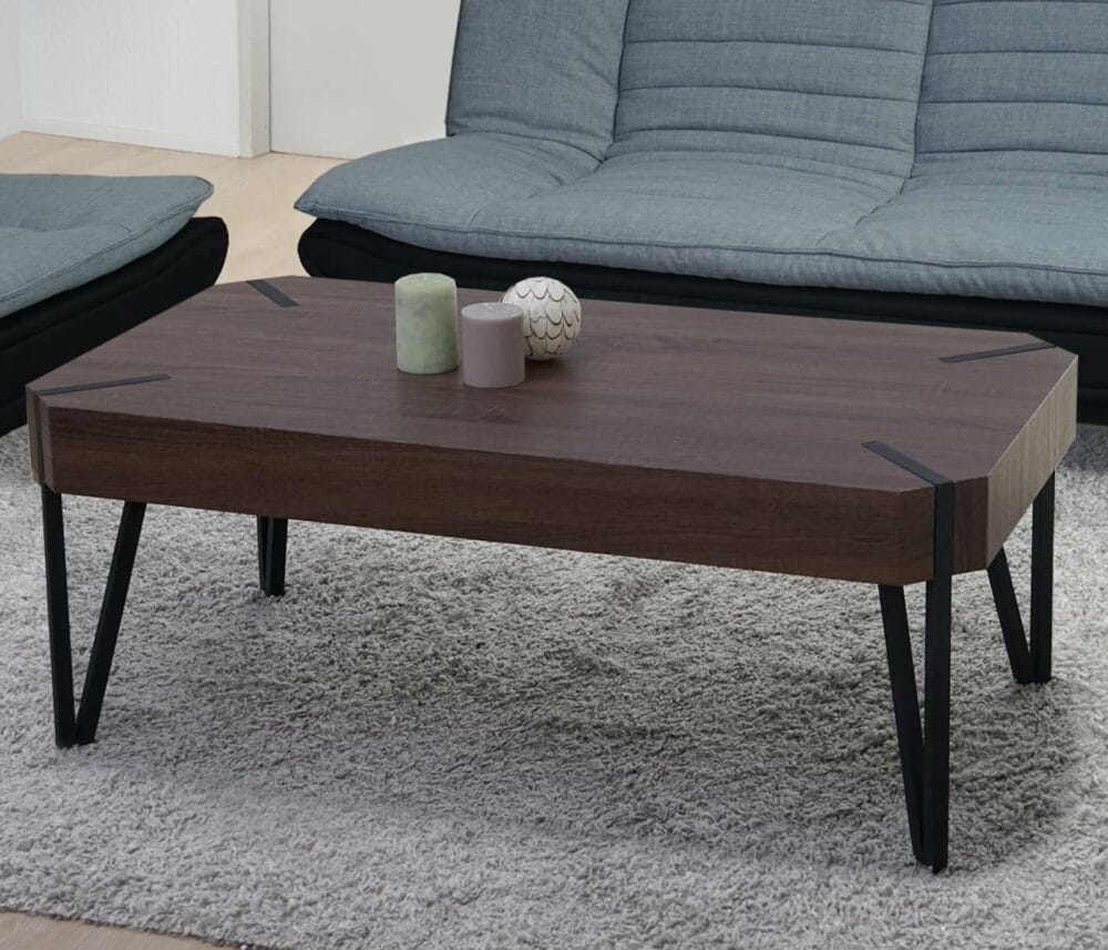 Couchtisch Kos ~  Braune Eiche dunkle Füsse