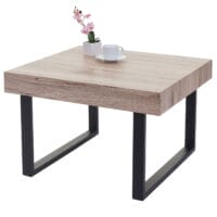 Couchtisch Kos Kaffeetisch 42x60x60cm Eichenoptik dunkle Metall-Füsse