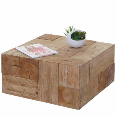 Couchtisch Tanne Holz rustikal massiv 30x60x60cm