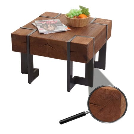Couchtisch Tanne Holz rustikal massiv braun 60x60cm
