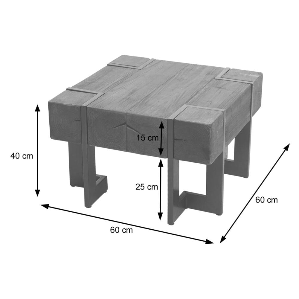 Couchtisch Tanne Holz rustikal massiv braun 60x60cm
