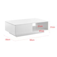 Couchtisch Biskra 95x55x31 cm Weiss