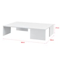 Couchtisch Tierp 90x60x20 cm Weiss Hochglanz