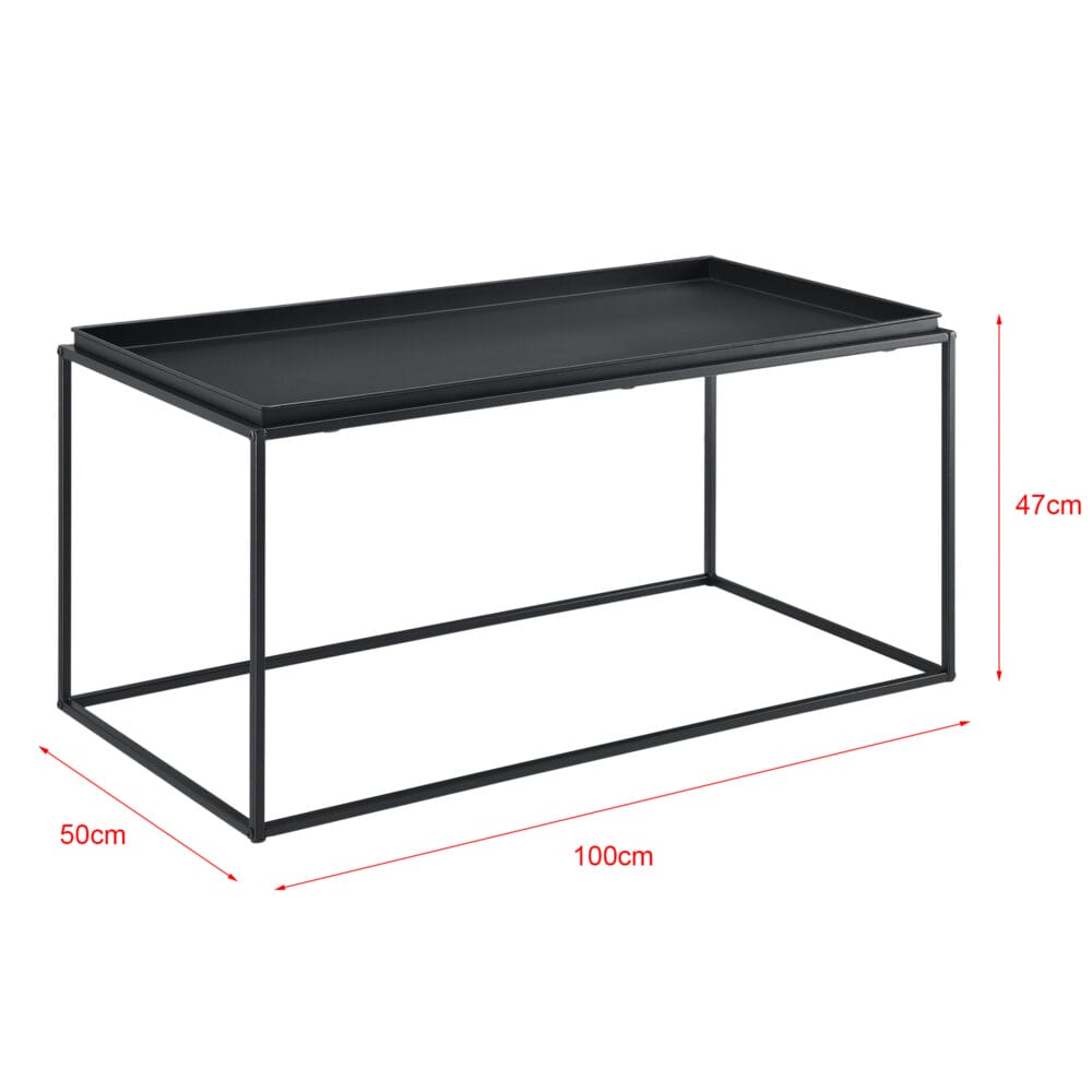 Couchtisch Nyker 47x100x50 cm Industriedesign Schwarz