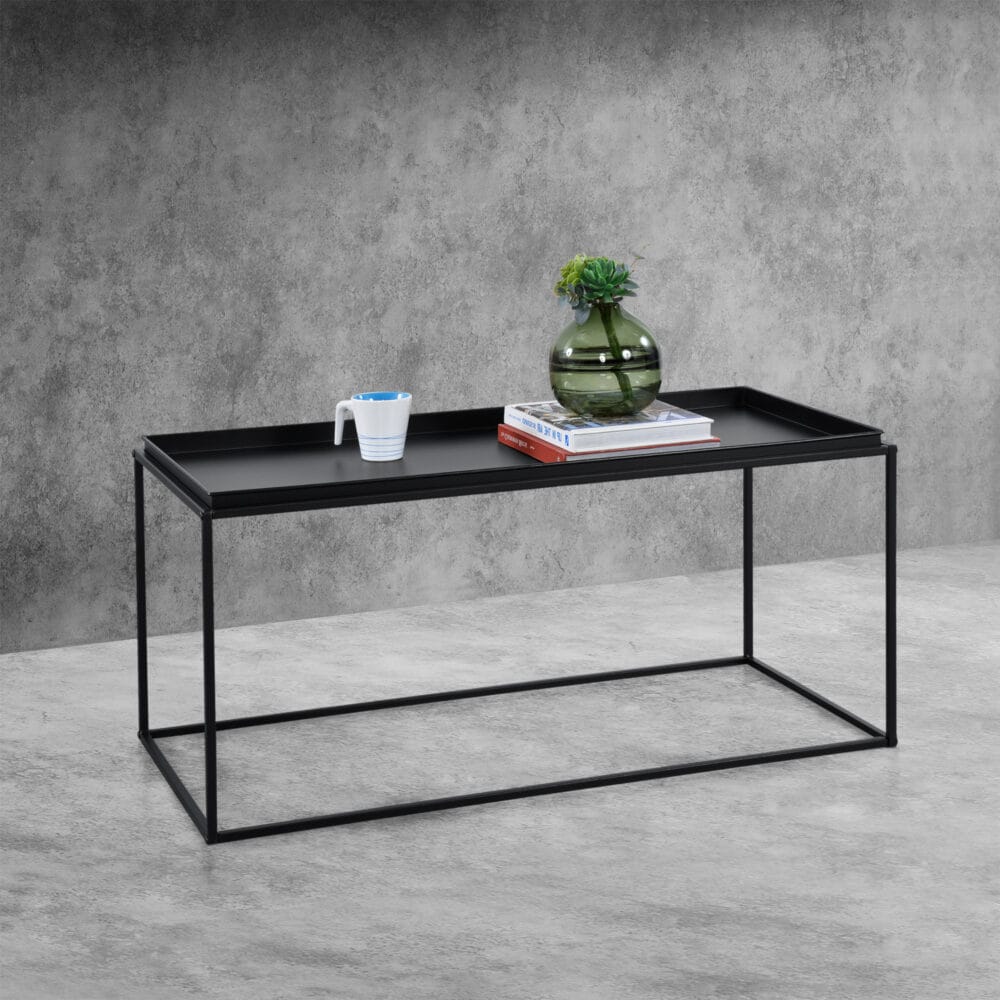 Couchtisch Nyker 47x100x50 cm Industriedesign Schwarz