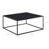 Couchtisch Lebus 38x85x85 cm Metall Schwarz Matt