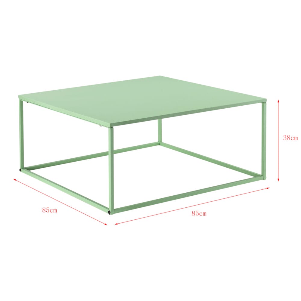 Couchtisch Lebus 38x85x85 cm Metall Pastellgrün
