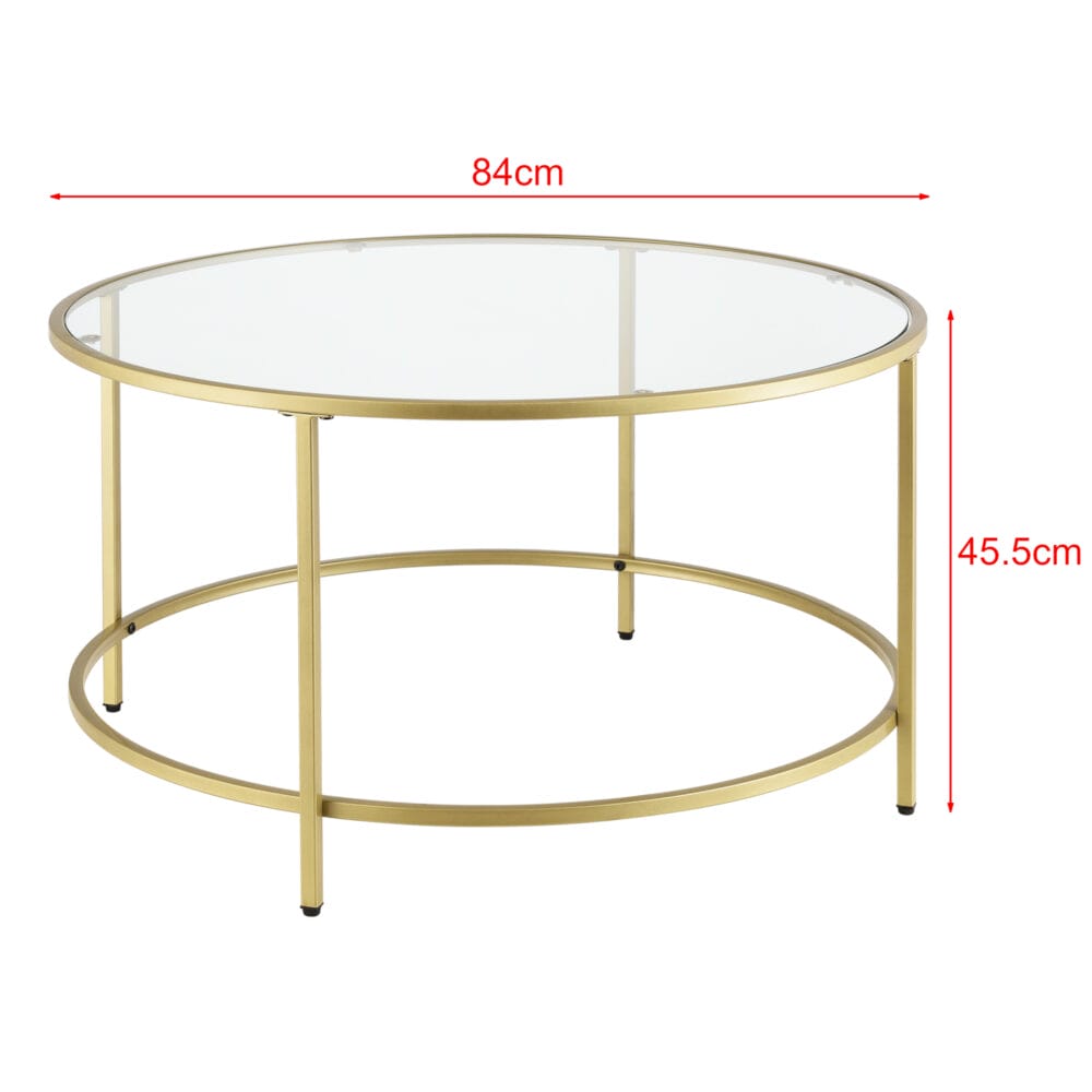 Couchtisch Kouvola Stahlgestell 84 x 45.5 cm Goldfarben