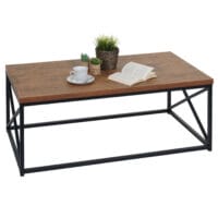 Couchtisch Wohnzimmertisch Metall 44x110x60cm Wildeiche-Optik