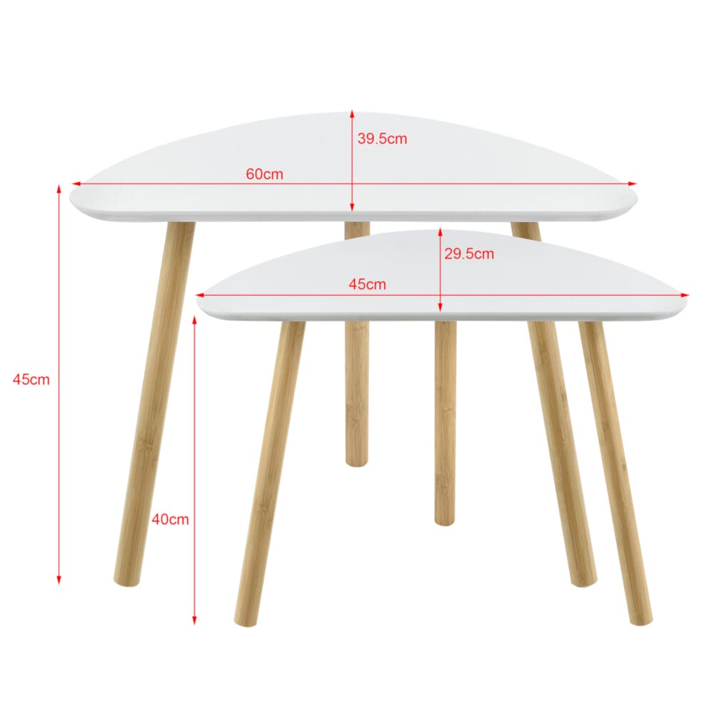 Couchtisch Levanger 2er Set Bambus Weiss