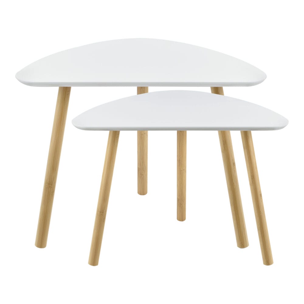 Couchtisch Levanger 2er Set Bambus Weiss