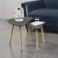 Couchtisch Levanger 2er Set Bambus Grau