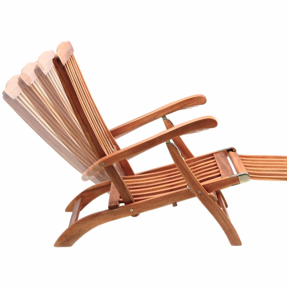 Deckchair Queen Mary Liegestuhl mit Fussteil Akazienholz