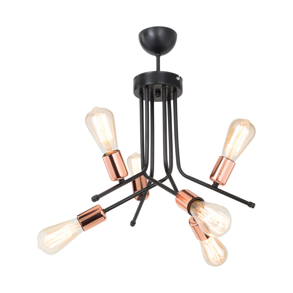 Deckenlampe Deckenleuchte Halesowen 6xE27 Kupferfarben