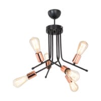 Deckenlampe Deckenleuchte Halesowen 6xE27 Kupferfarben