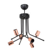 Deckenlampe Deckenleuchte Halesowen 6xE27 Kupferfarben